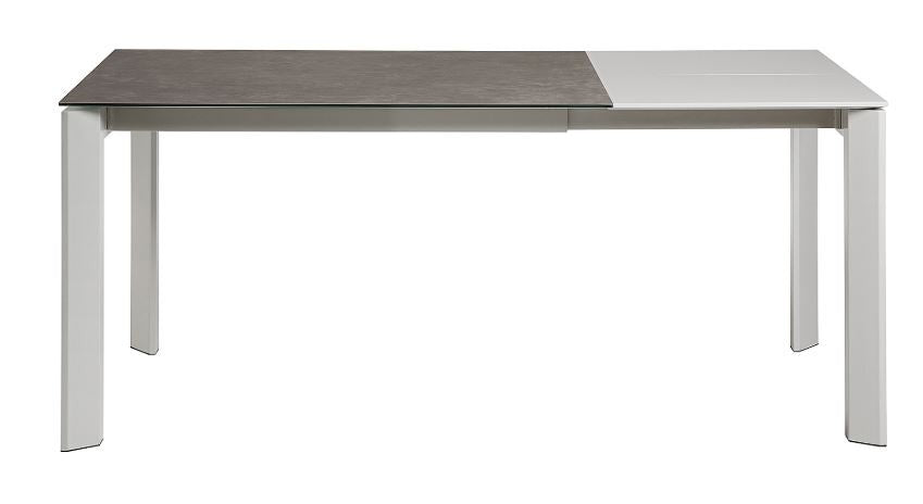 Masa dining extensibila gri/alba din metal 80x(120)180 cm Axis Vulcano Ash Kave Home