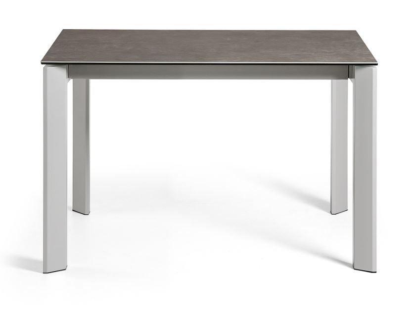 Masa dining extensibila gri/alba din metal 80x(120)180 cm Axis Vulcano Ash Kave Home