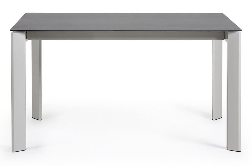 Masa dining extensibila gri/alba din metal 90x(140)200 cm Axis Vulcano Roca Kave Home