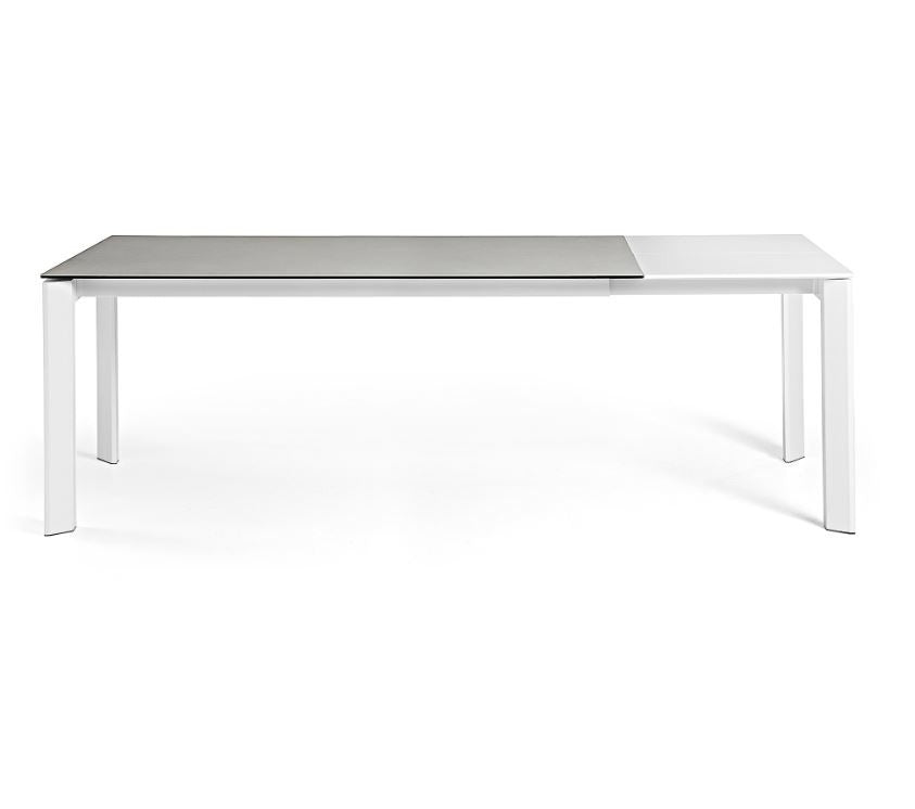 Masa dining extensibila gri/alba din metal 90x(160)220 cm Axis Hydra Lead Kave Home