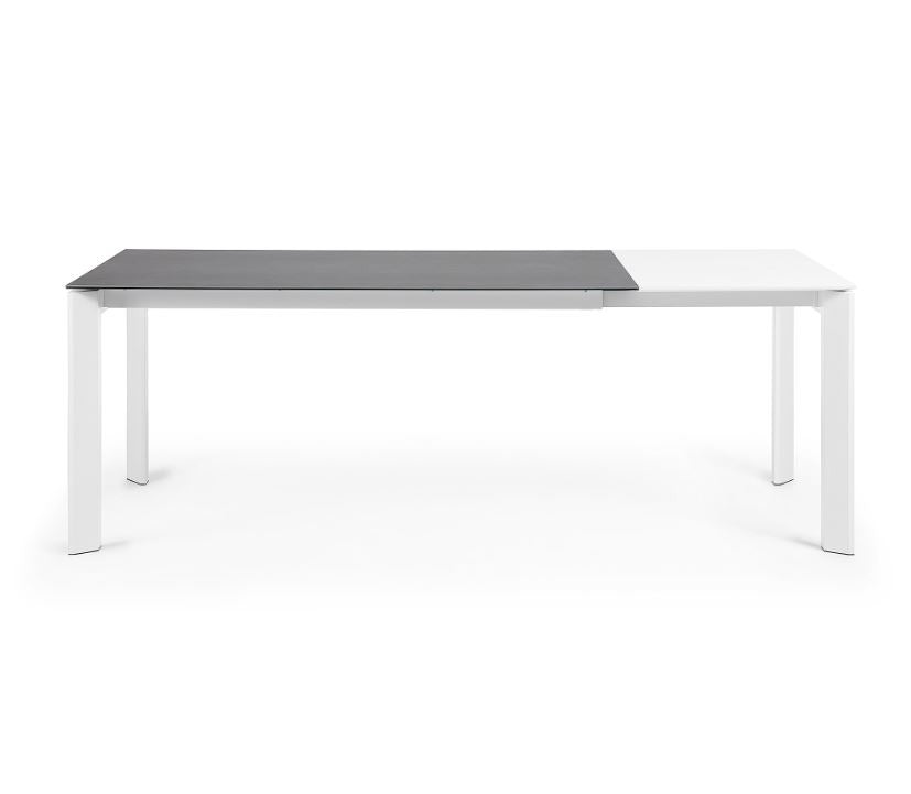 Masa dining extensibila gri/alba din metal 90x(160)220 cm Axis Vulcano Roca Kave Home