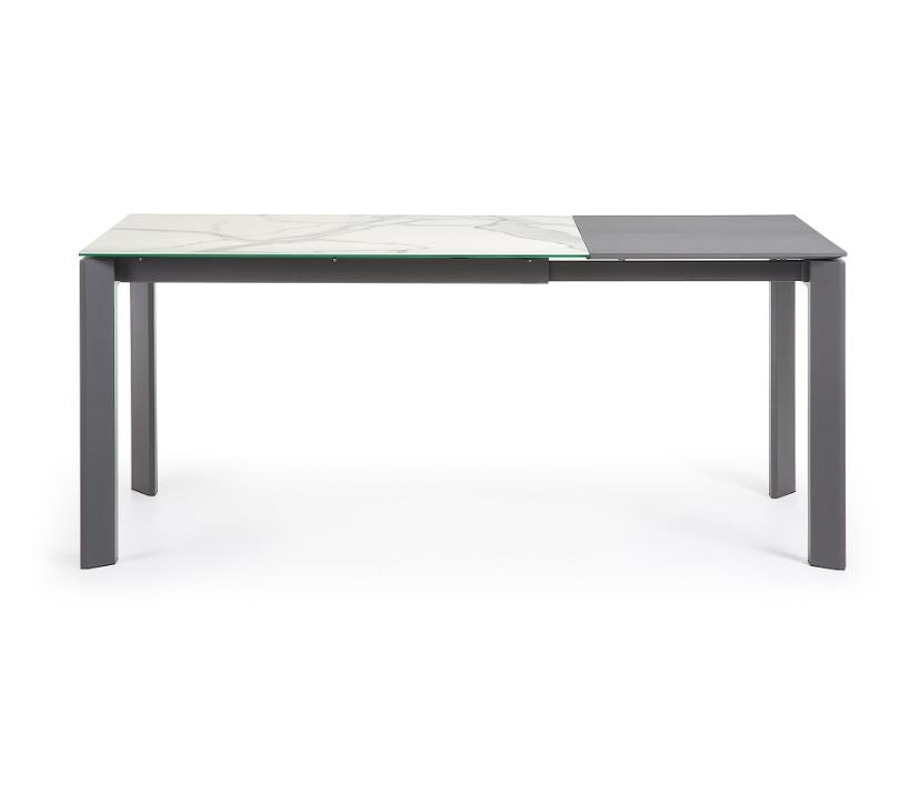 Masa dining extensibila gri din metal 80x(120)180 cm Axis Kalos White Kave Home