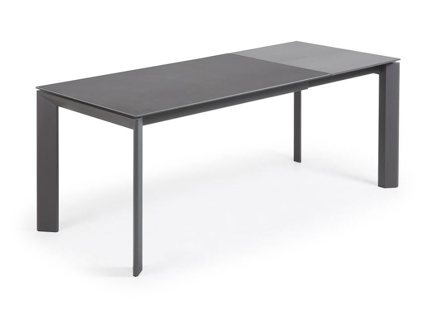 Masa dining extensibila gri din metal 90x(140)200 cm Axis Vulcano Roca Kave Home