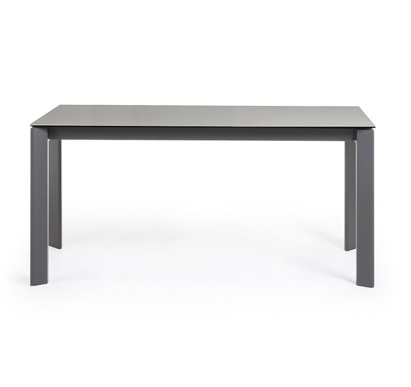 Masa dining extensibila gri din metal 90x(160)220 cm Axis Hydra Lead Kave Home