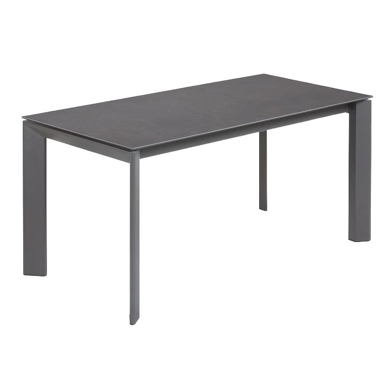 Masa dining extensibila gri grafit din metal 90x160(220) cm Axis Vulcano Roca Kave Home