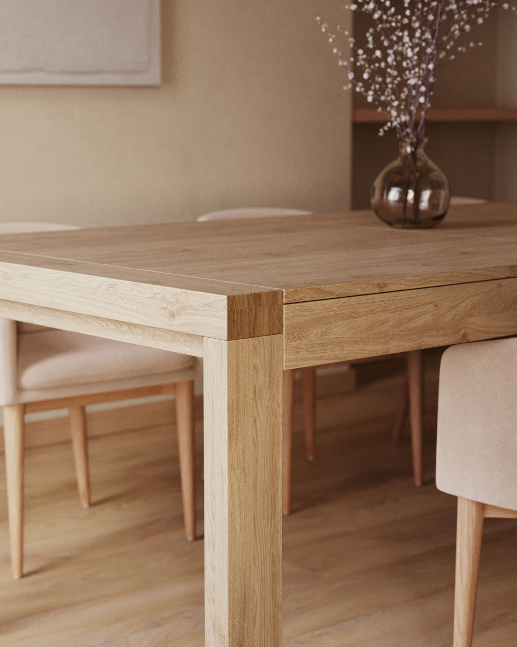 Masa dining extensibila maro din lemn 100x200(280) cm Briva Kave Home