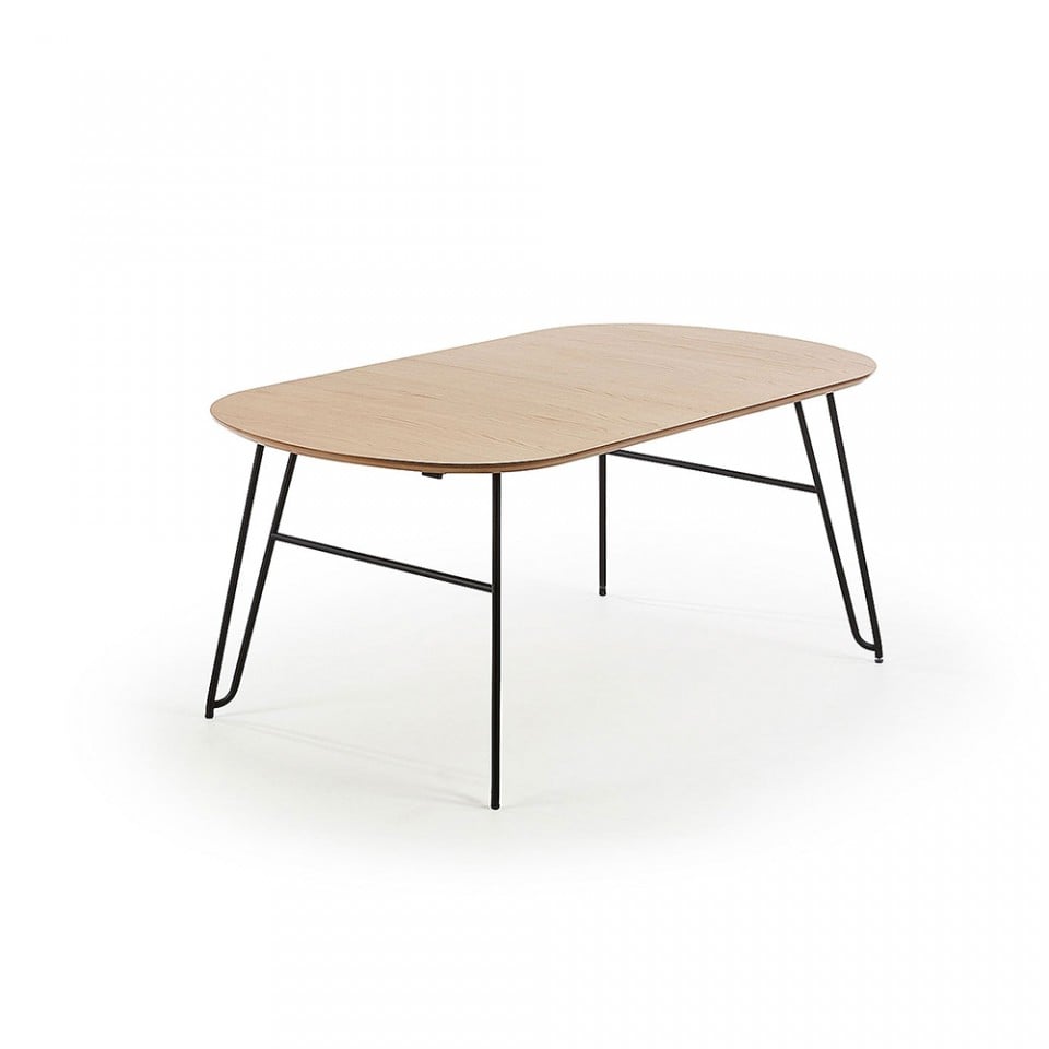 Masa dining extensibila maro din metal 100x170(320)cm Novac Kave Home