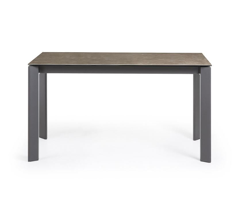 Masa dining extensibila maro din metal 90x(140)200 cm Axis Vulcano Ash Kave Home