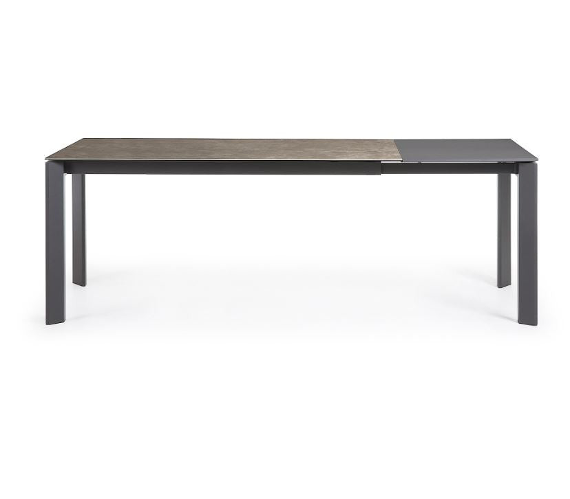 Masa dining extensibila maro din metal 90x(160)220 cm Axis Vulcano Ash Kave Home