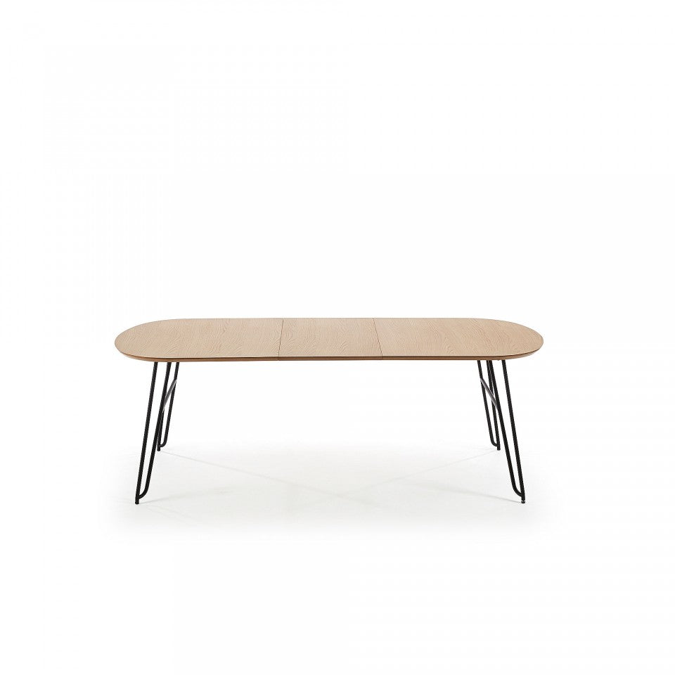 Masa dining extensibila maro din metal 90x140(220) cm Novac Kave Home