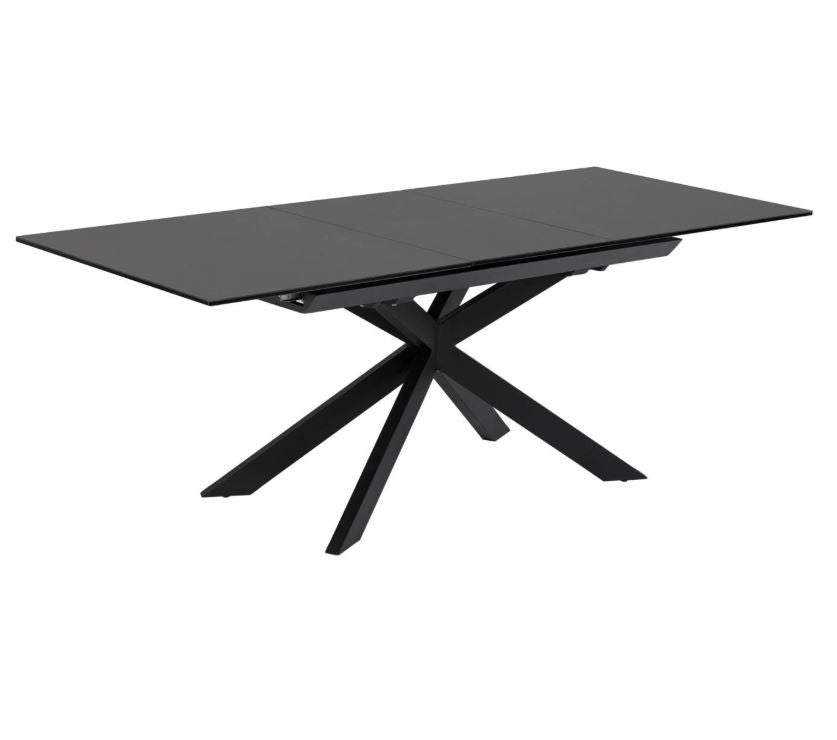 Masa dining extensibila neagra din metal 90x(160)210 cm Atminda Kave Home