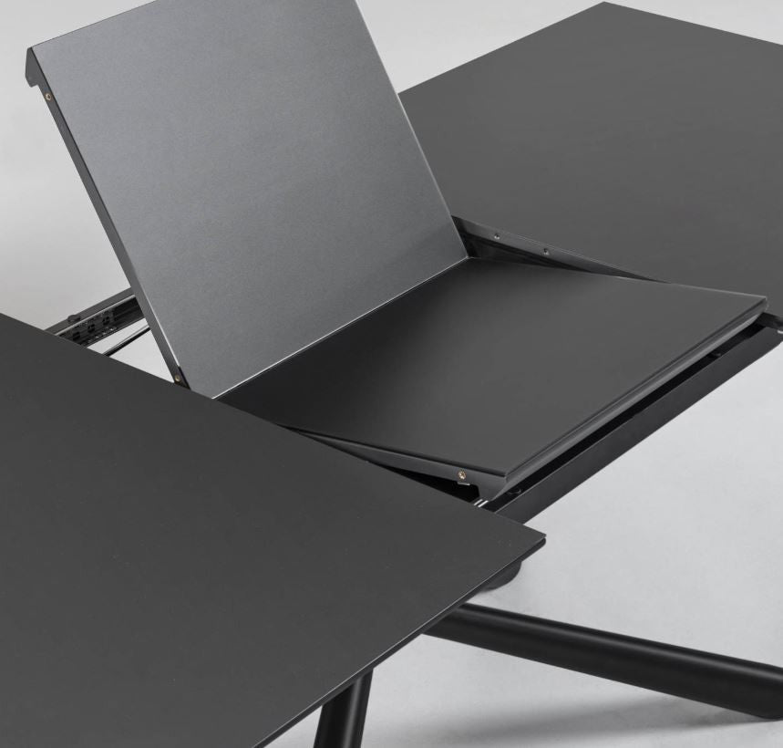 Masa dining extensibila neagra din metal 90x(160)210 cm Theone Kave Home
