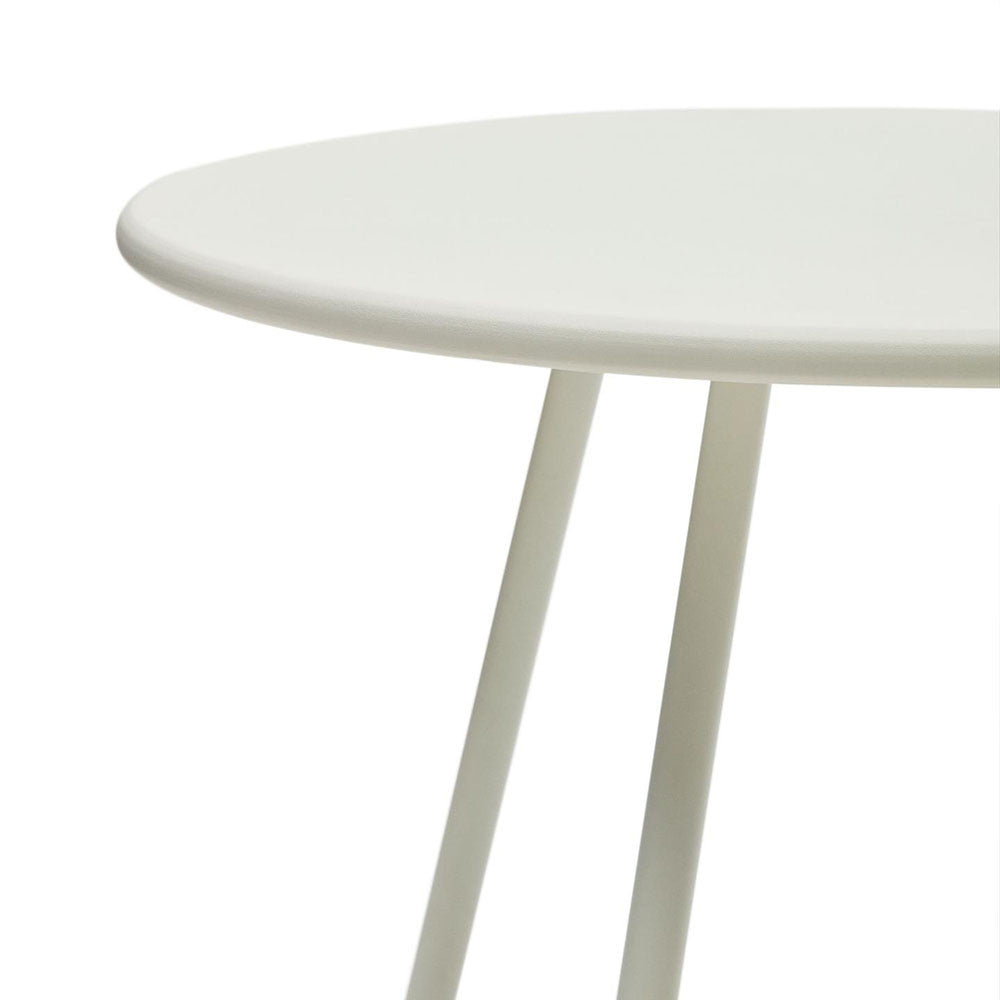 Masa dining exterior alba din metal 70 cm Montjoi Kave Home