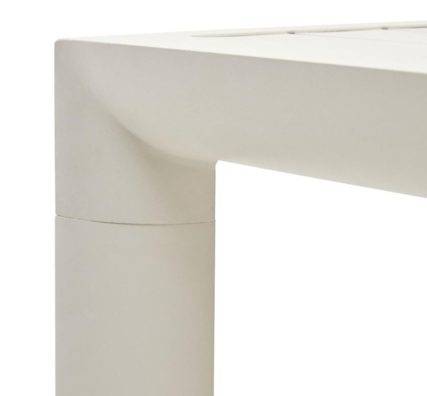Masa dining exterior alba din metal 90x180 cm Culip Kave Home