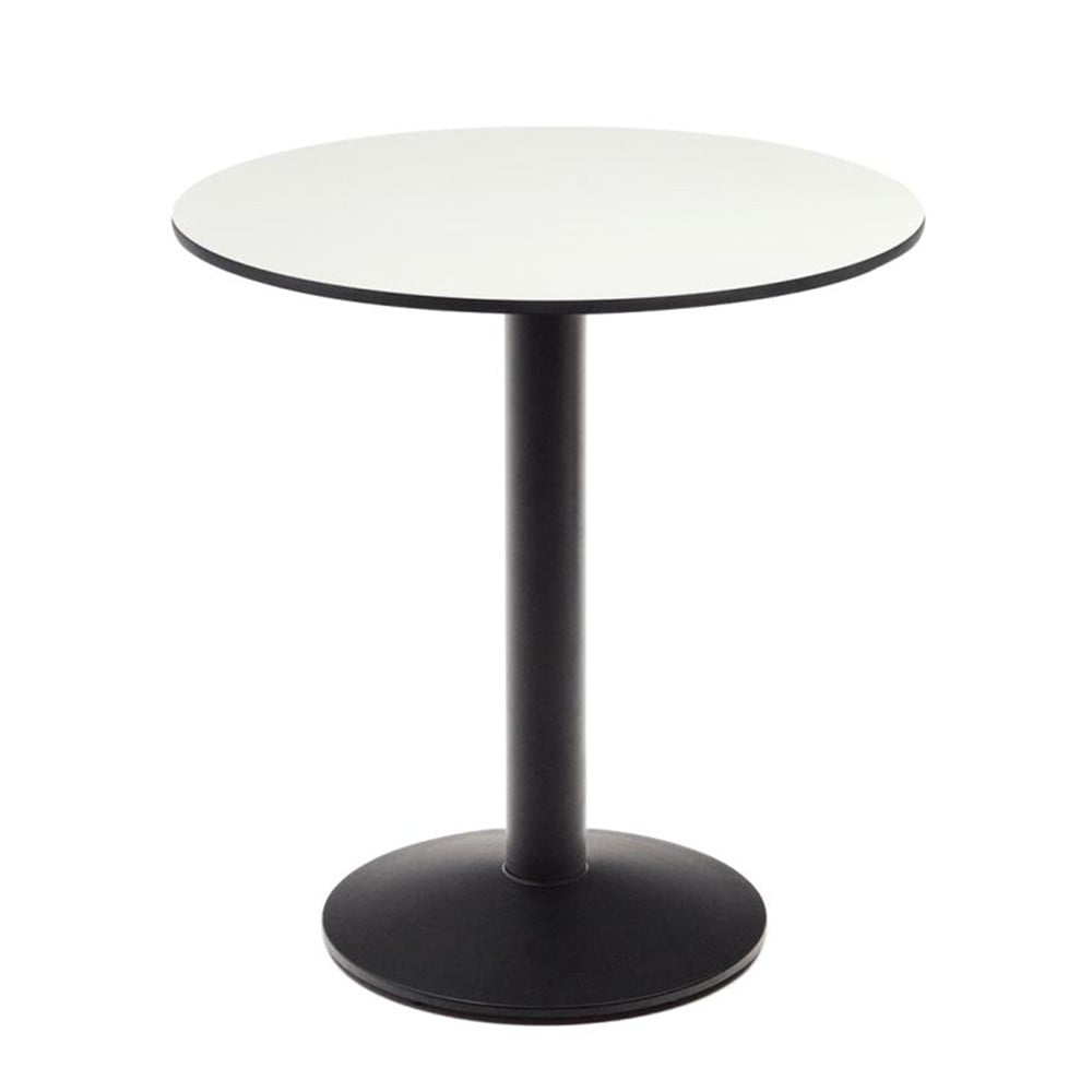 Masa dining exterior maro alba/neagra din metal 68 cm Esilda Kave Home