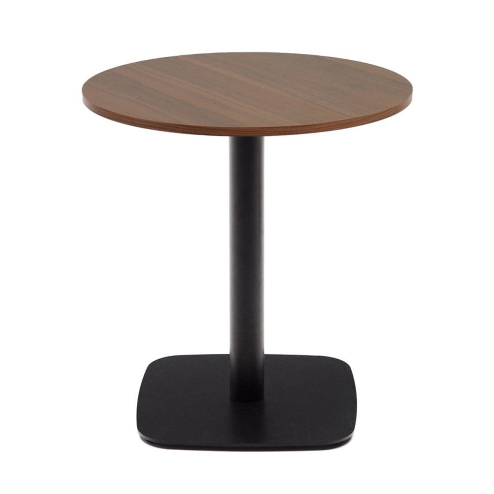 Masa dining exterior maro/neagra din metal 68 cm Dina Kave Home