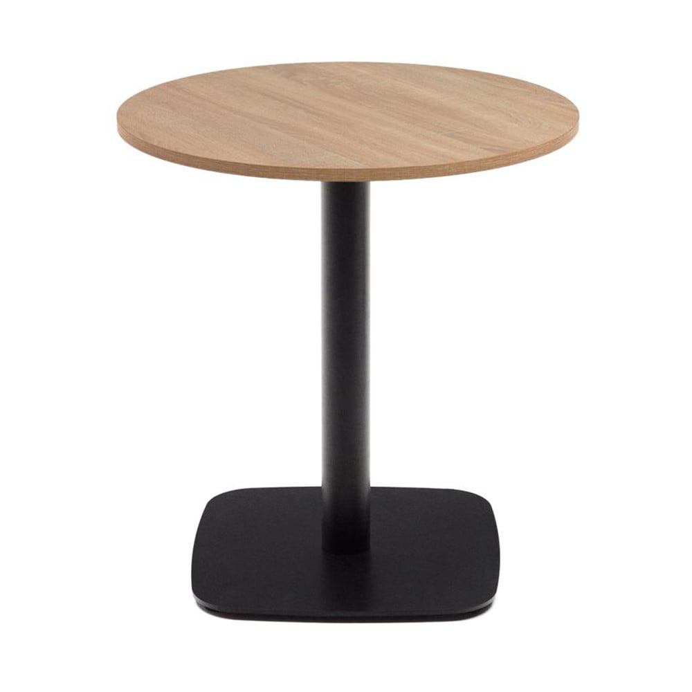 Masa dining exterior maro/neagra din metal 70 cm Dina Kave Home