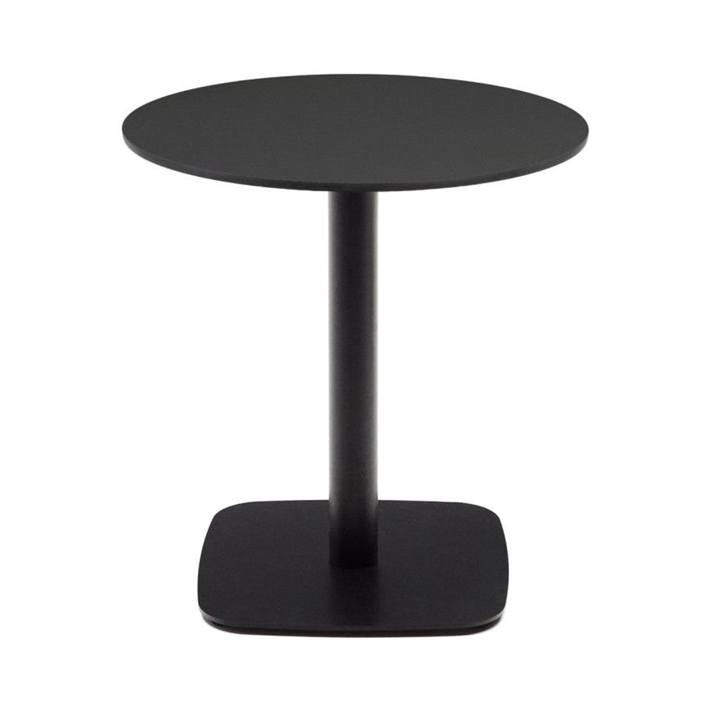 Masa dining exterior neagra din metal 68 cm Dina Kave Home
