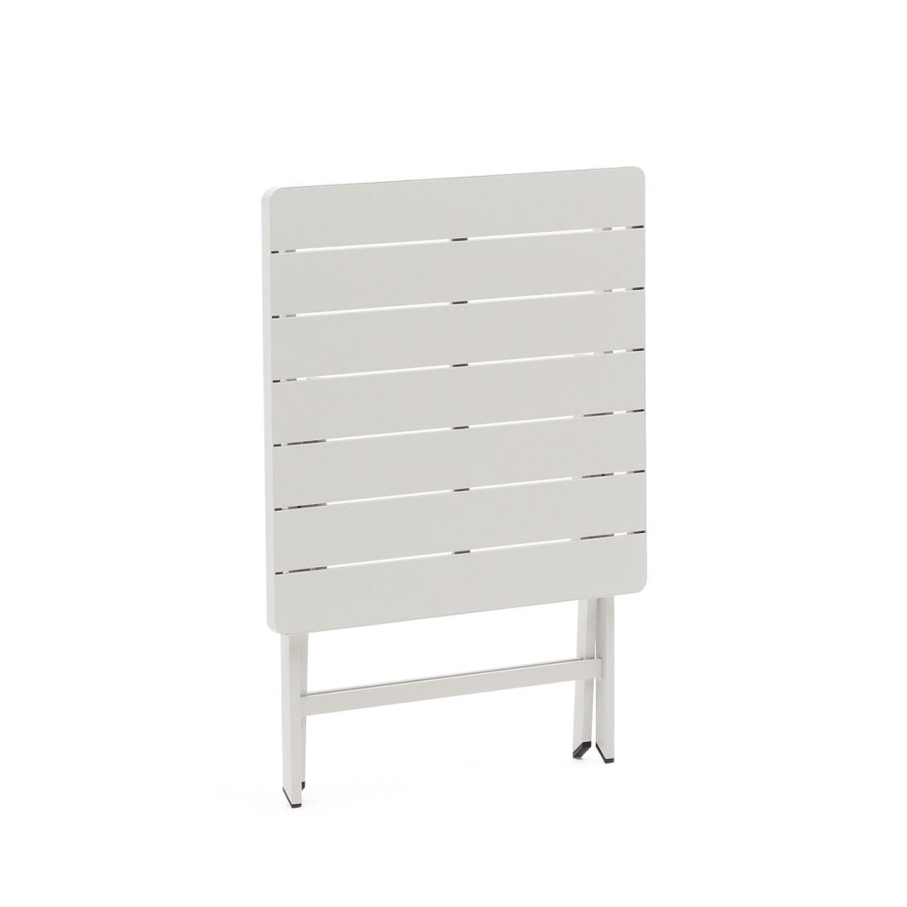 Masa dining exterior pliabila alba din metal 70x70 cm Torreta Kave Home