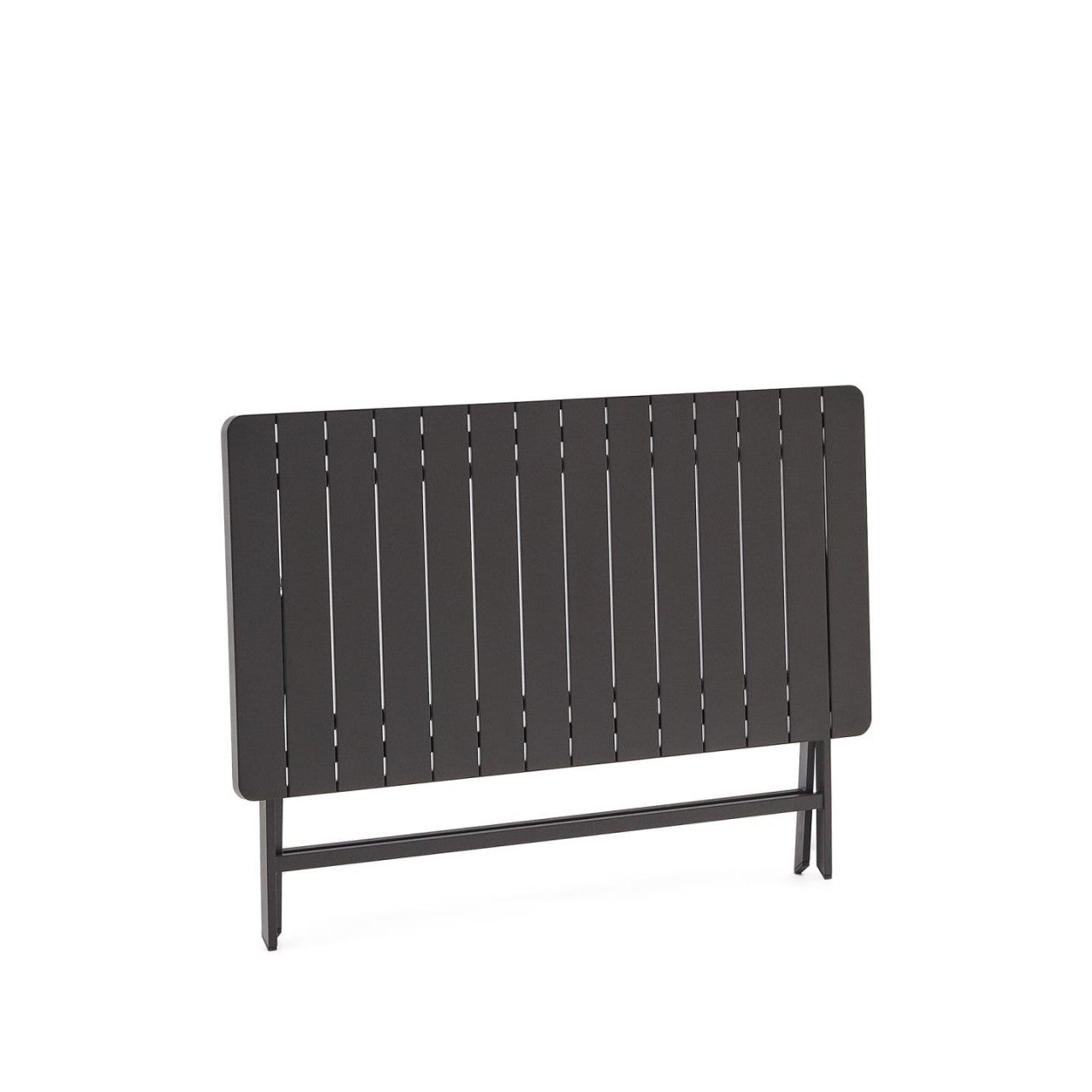 Masa dining exterior pliabila neagra din metal 70x140 cm Torreta Kave Home