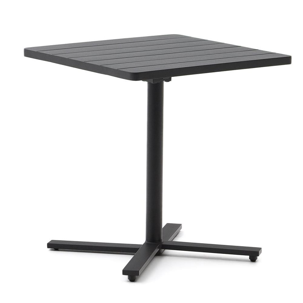 Masa dining exterior pliabila neagra din metal 70x70 cm Torreta X Kave Home