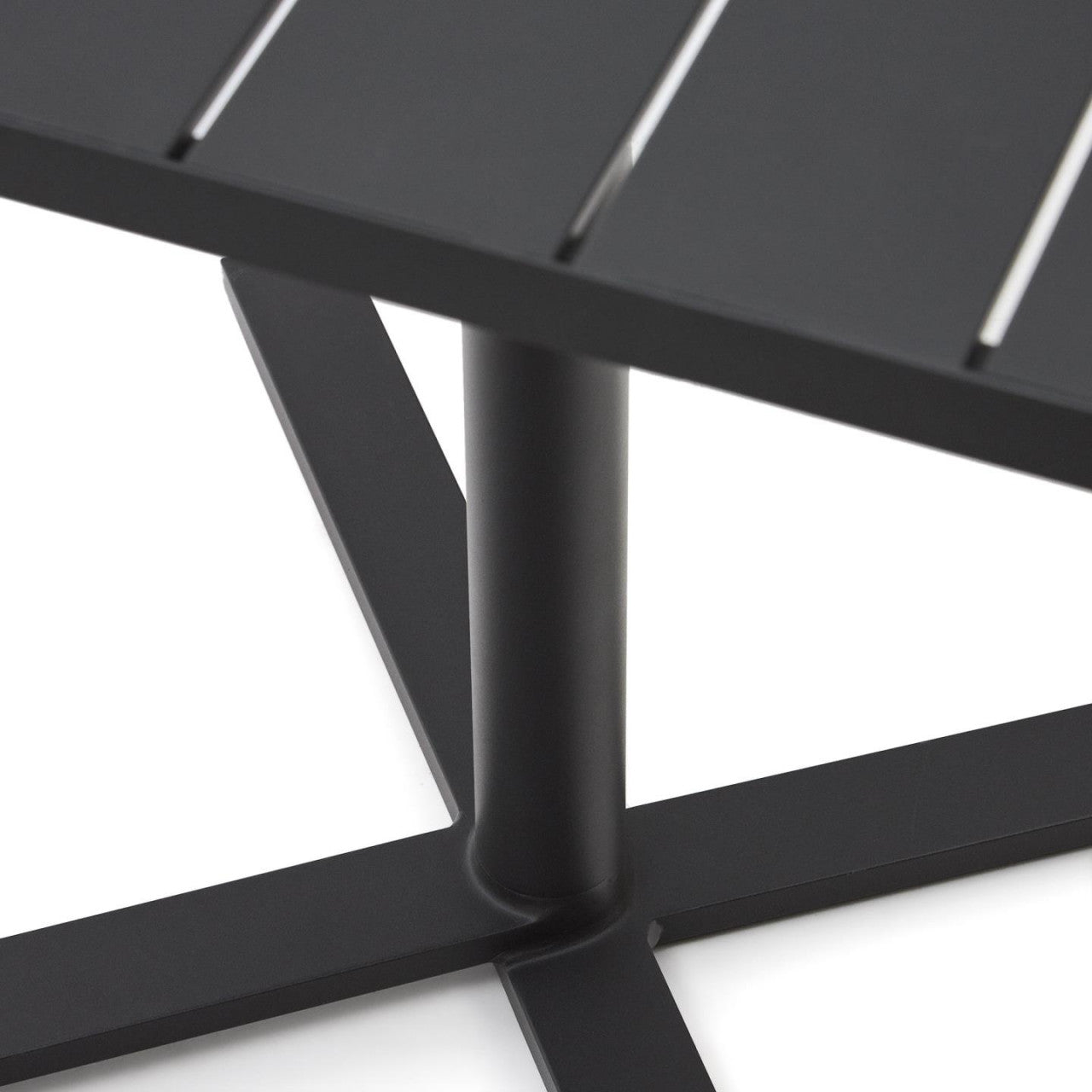Masa dining exterior pliabila neagra din metal 70x70 cm Torreta X Kave Home