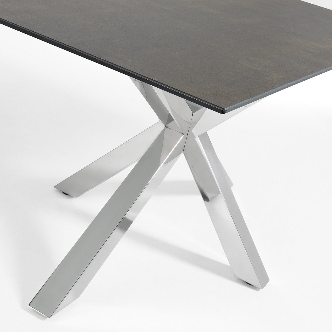 Masa dining gri/argintie din metal 90x160 cm Argo Kave Home