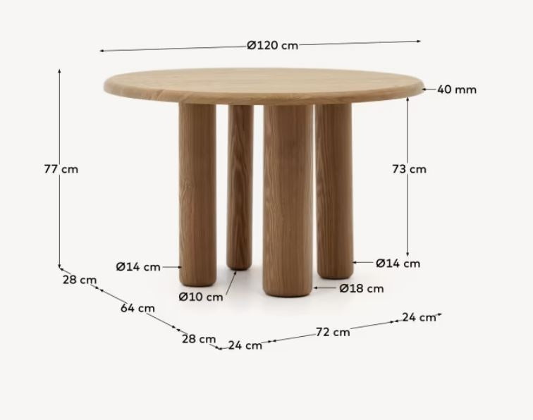 Masa dining maro 120 cm Mailen Kave Home