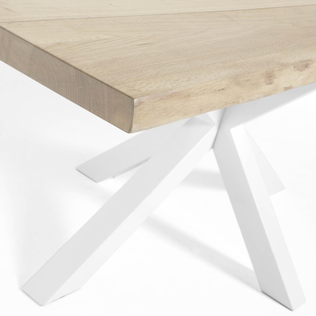 Masa dining maro/alba din lemn 100x200 cm Argo Kave Home