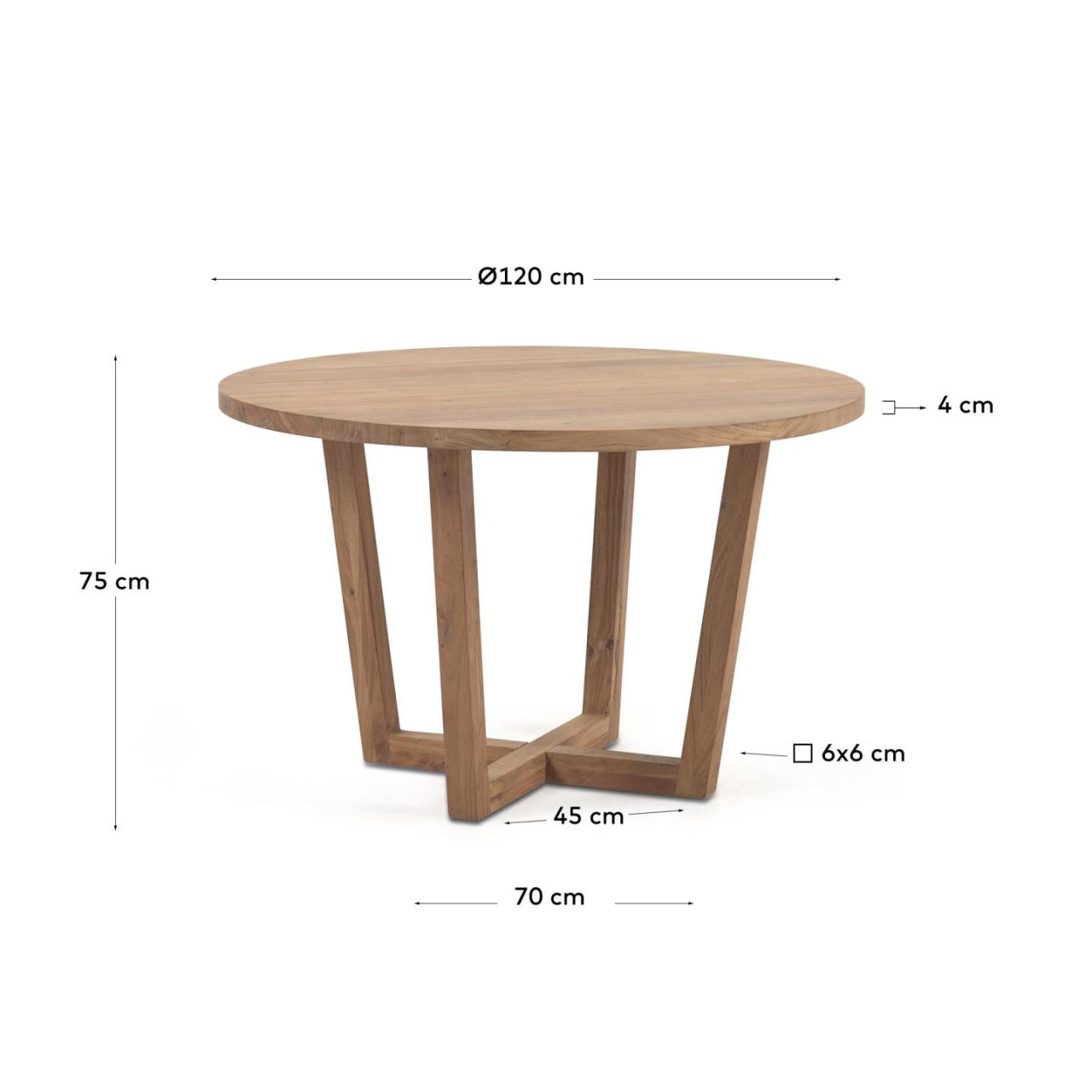 Masa dining maro din lemn 120 cm Nahla Kave Home