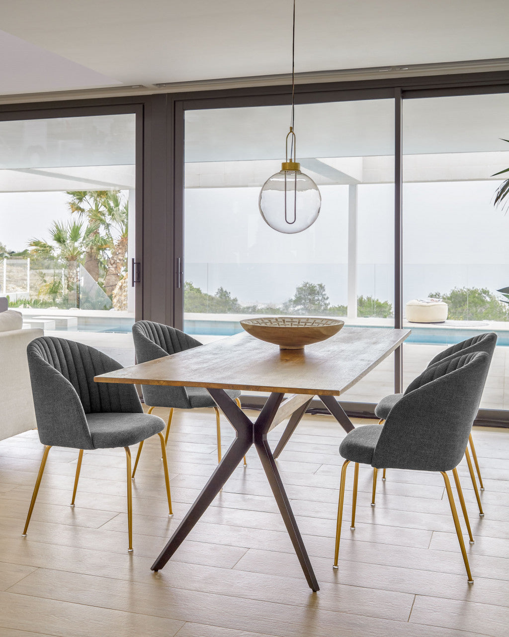 Masa dining maro din lemn 90x160 cm Amethyst Kave Home