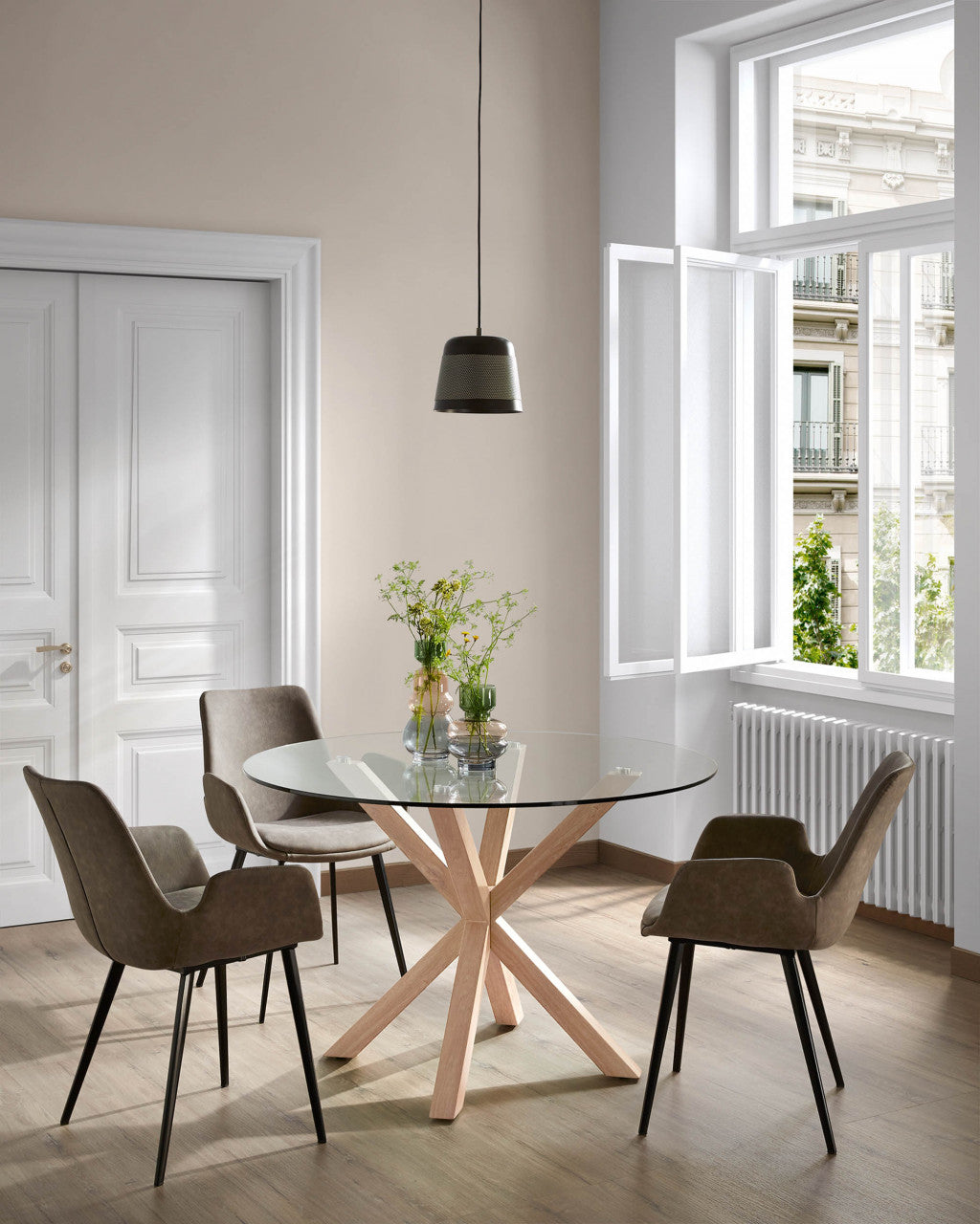Masa dining maro din sticla 119 cm Argo Kave Home