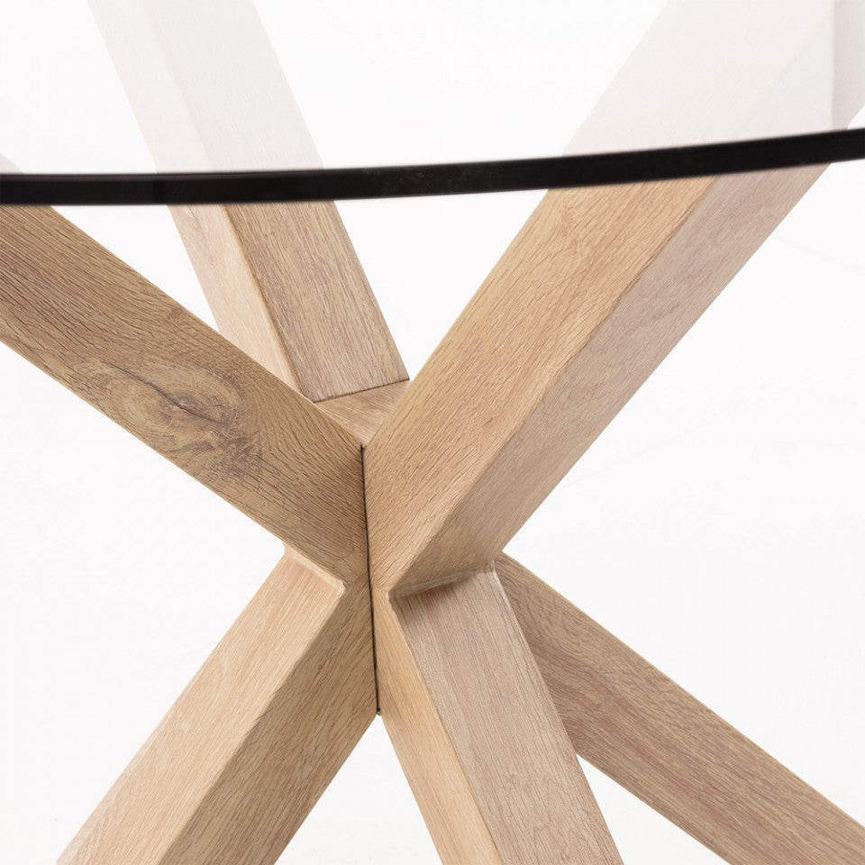 Masa dining maro din sticla 119 cm Argo Kave Home