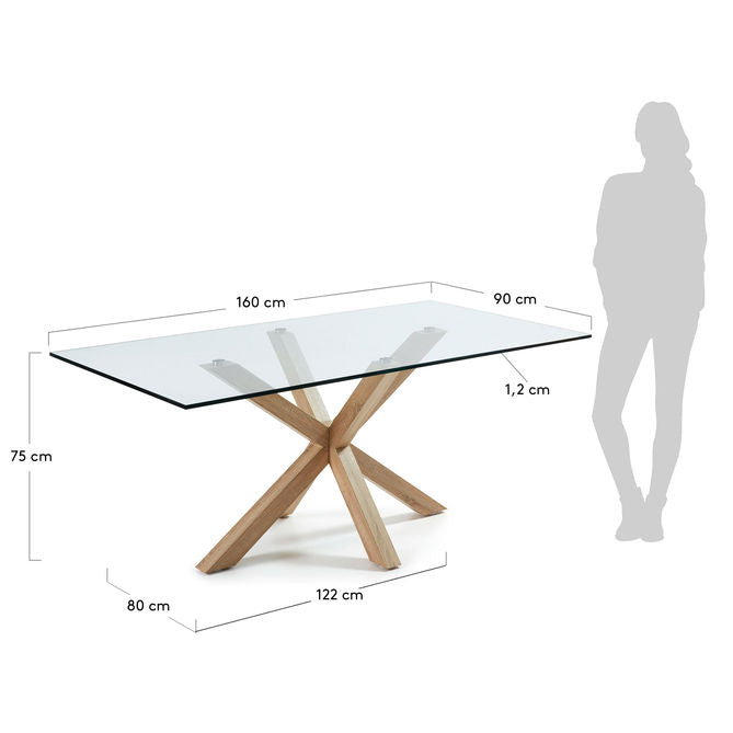 Masa dining maro din sticla 90x160 cm Argo Kave Home