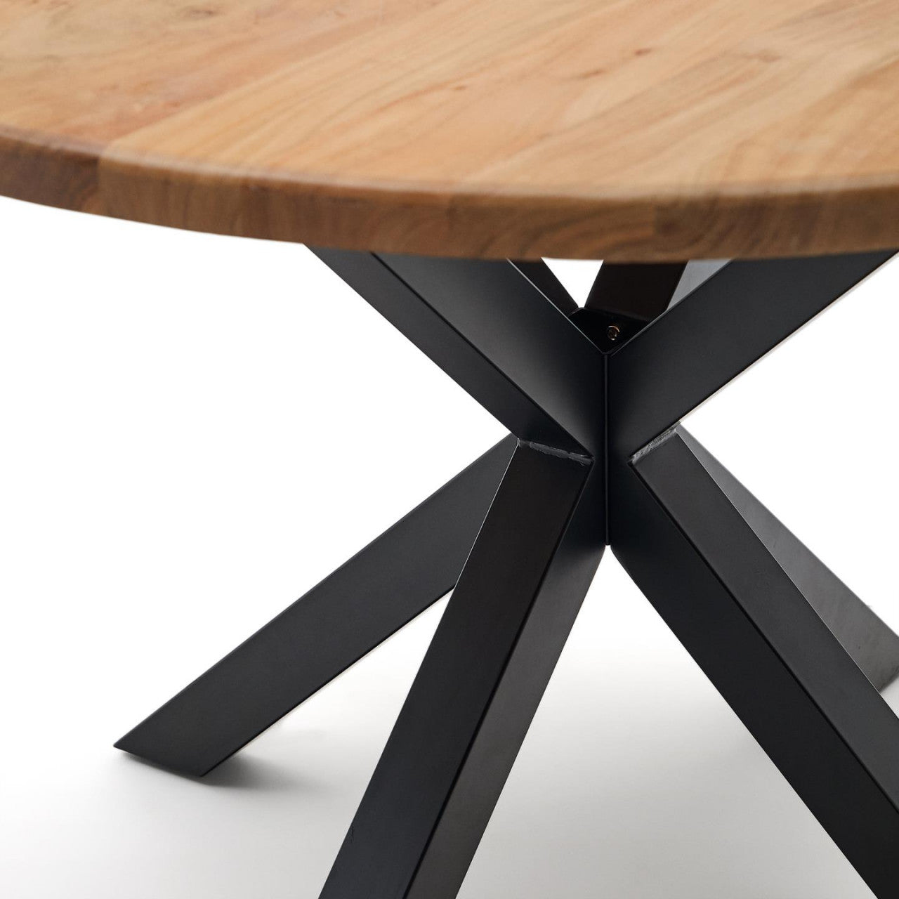Masa dining maro/neagra din lemn 120 cm Argo Kave Home