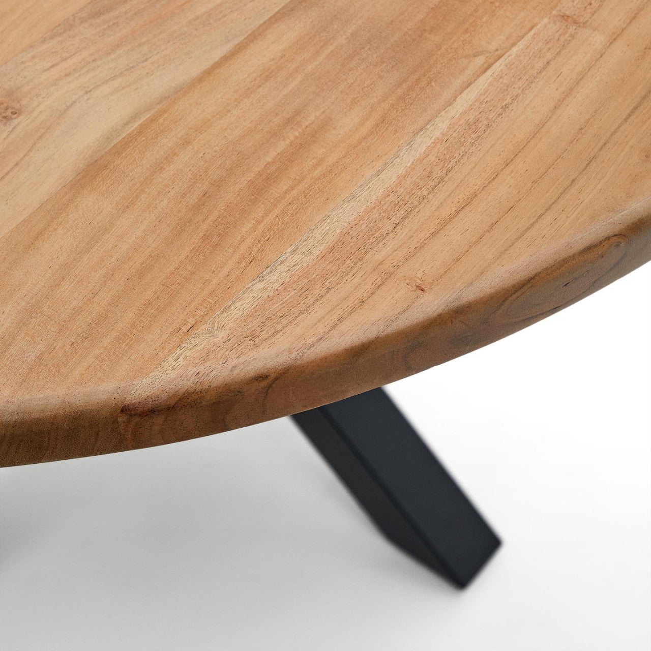 Masa dining maro/neagra din lemn 120 cm Argo Kave Home