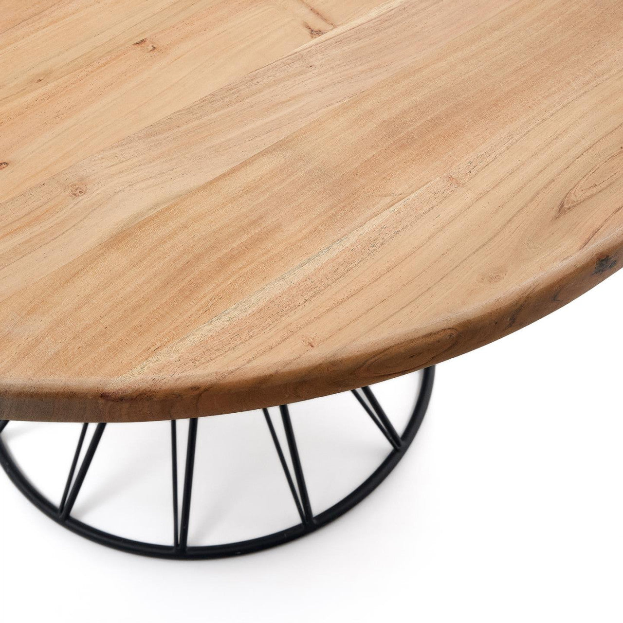 Masa dining maro/neagra din lemn 120 cm Niut Kave Home