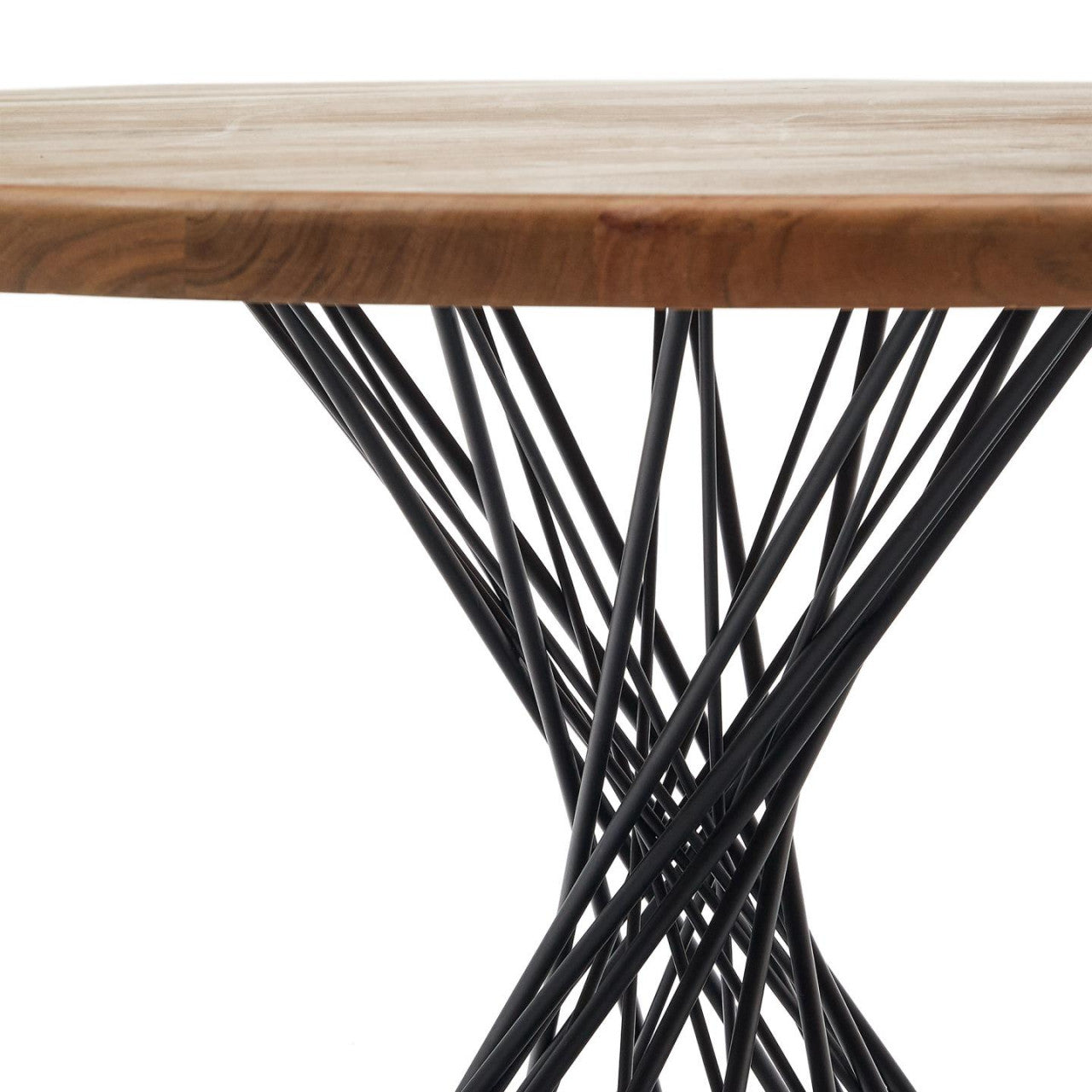 Masa dining maro/neagra din lemn 120 cm Niut Kave Home