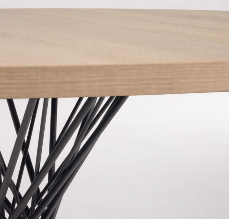 Masa dining maro/neagra din metal 120 cm Niut Kave Home