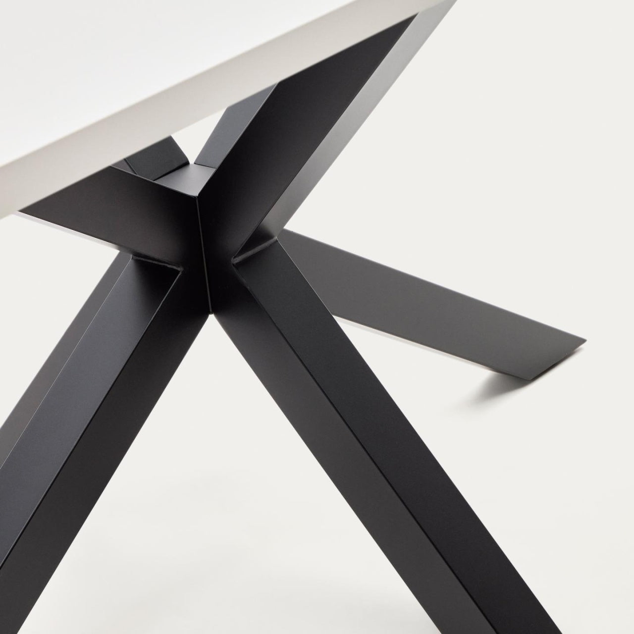 Masa dining neagra/alba din metal 100x160 cm Argo Kave Home