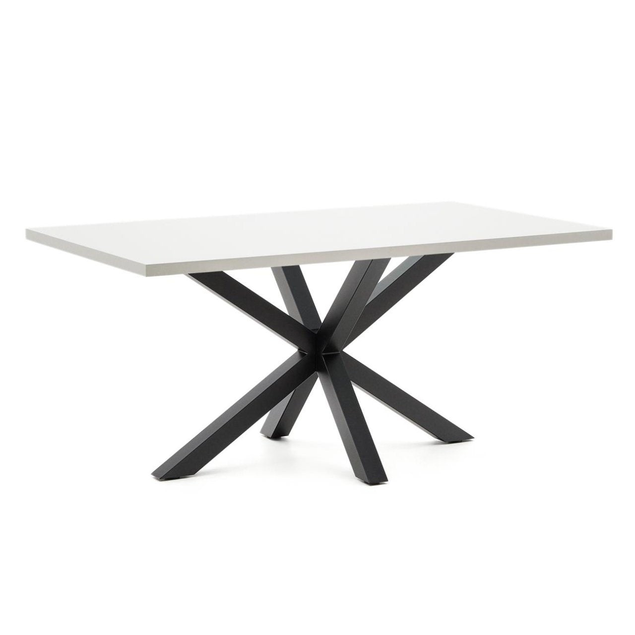 Masa dining neagra/alba din metal 100x160 cm Argo Kave Home