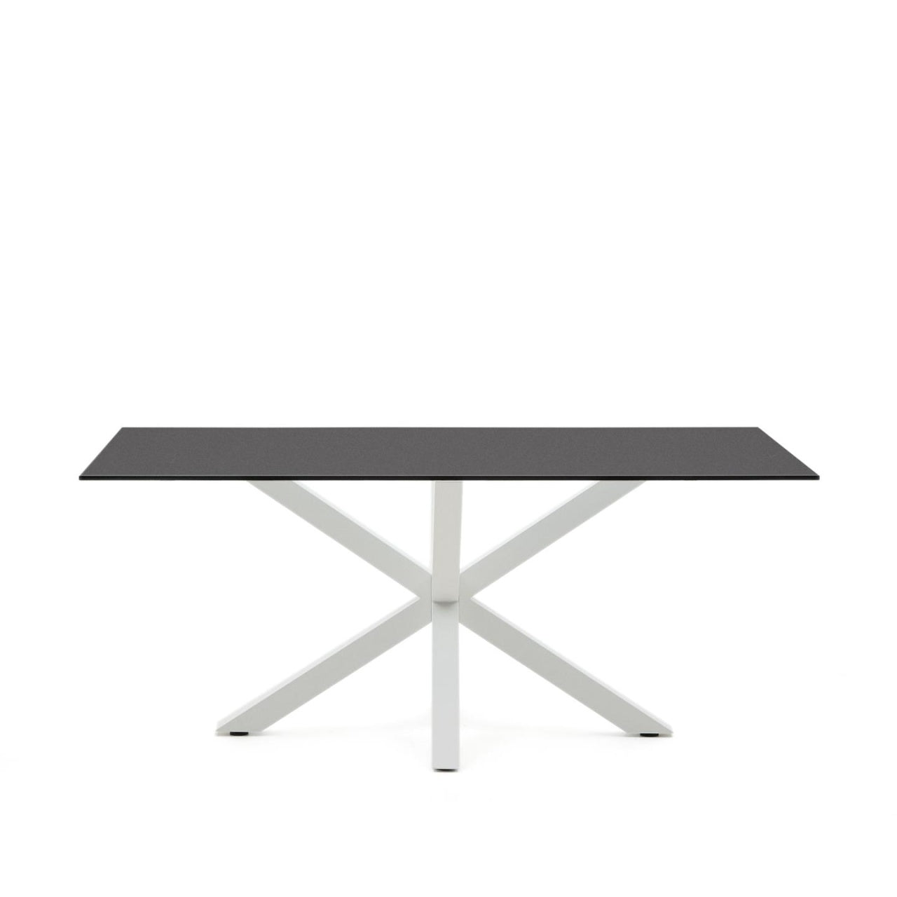 Masa dining neagra/alba din metal 180x200 cm Argo Kave Home