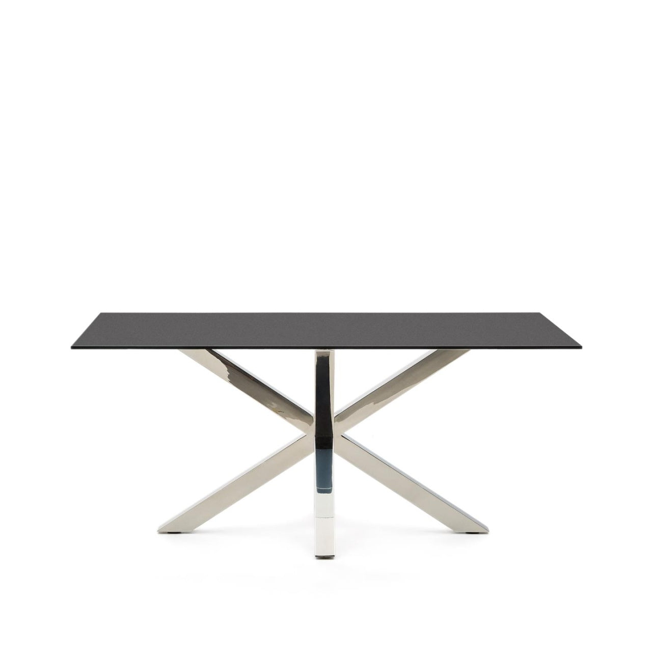 Masa dining neagra/argintie din metal 90x160 cm Argo Kave Home