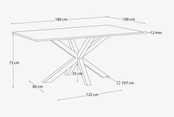 Masa dining neagra din metal 160x190 cm Argo Kave Home