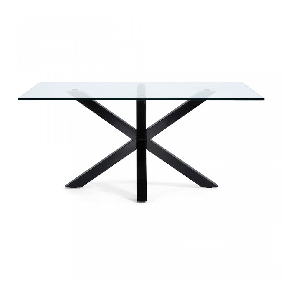 Masa dining transparenta din metal 100x180 cm Argo Kave Home