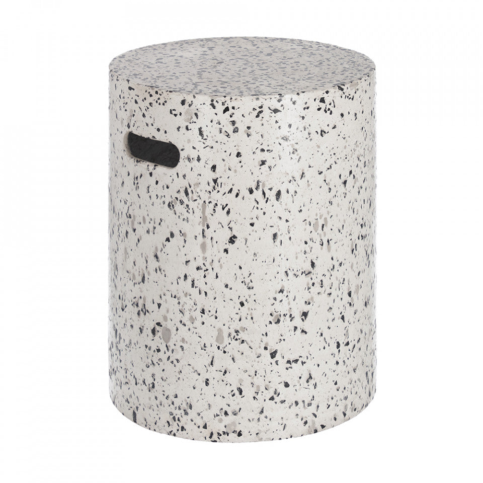 Masa laterala exterior alba din ciment 35 cm Jenell Kave Home