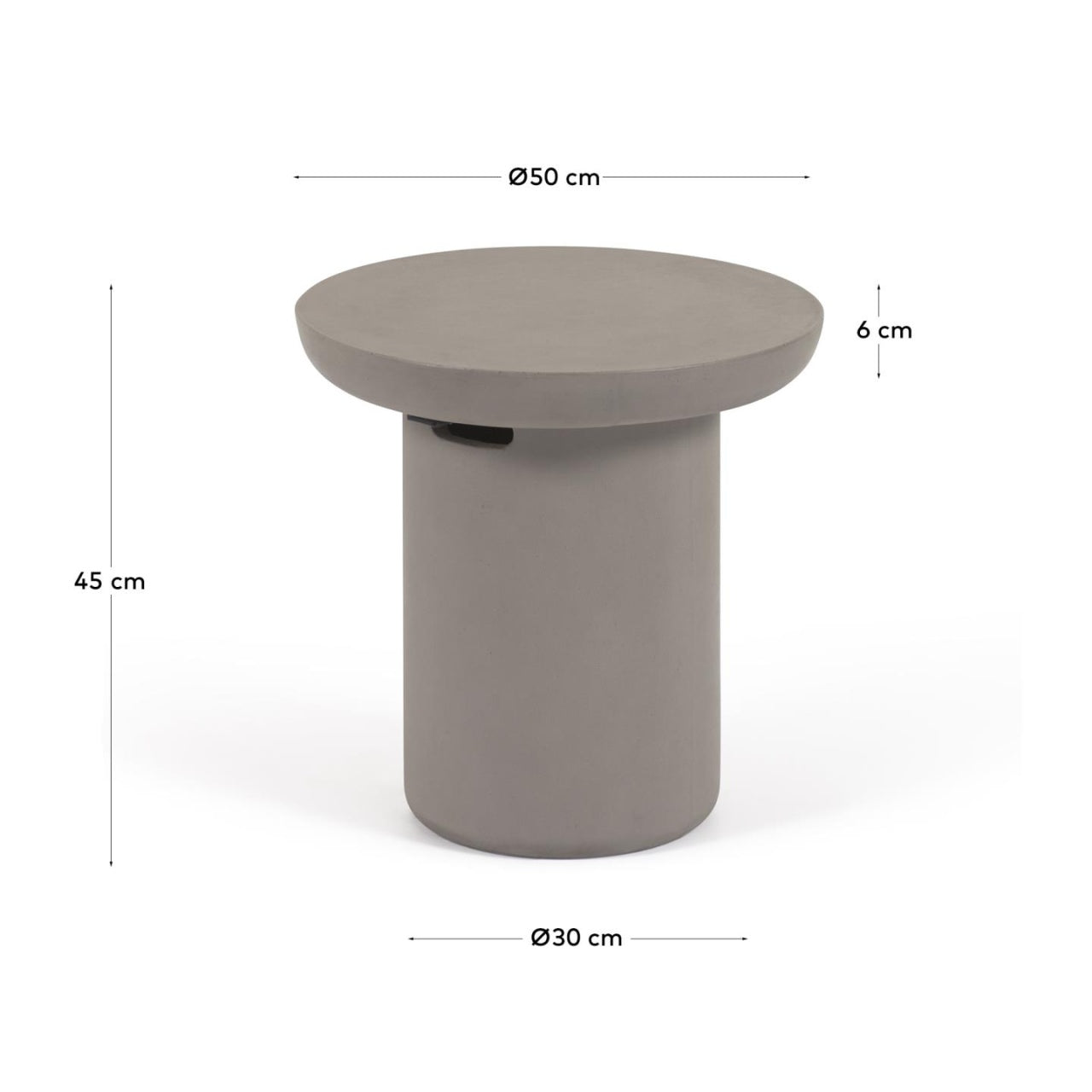 Masa laterala exterior gri din ciment 50 cm Taimi Kave Home