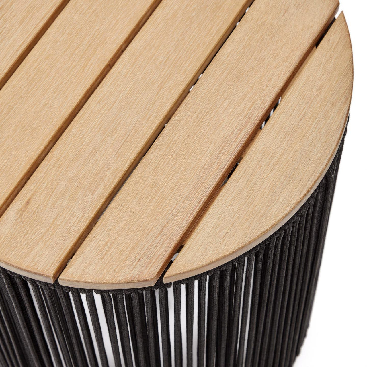 Masa laterala exterior maro/neagra din lemn 40 cm Dandara Kave Home