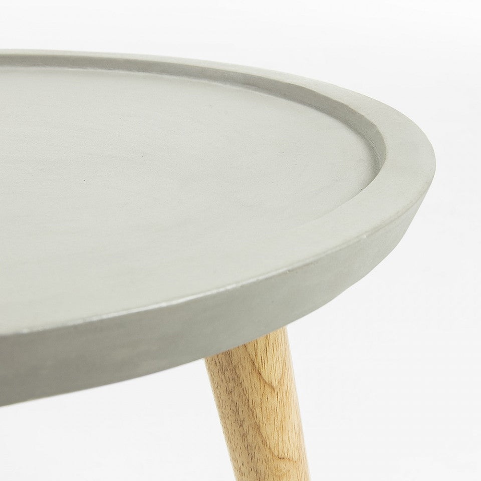 Masa laterala gri/maro din ciment 40 cm Lucy Kave Home