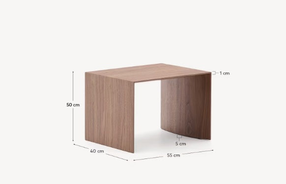 Masa laterala maro deschis din lemn 40x55 cm Litto Kave Home